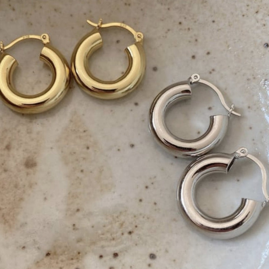 Gold Plated Sterling silver hoop