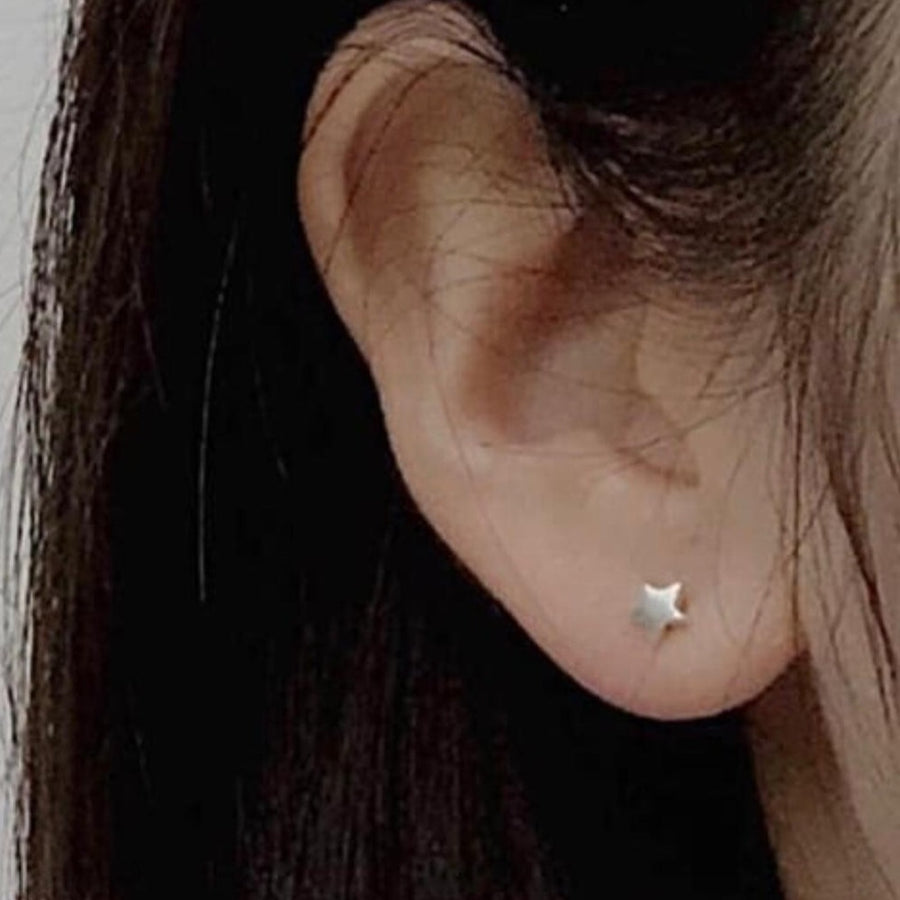 Sterling Silver Star and Moon Studs