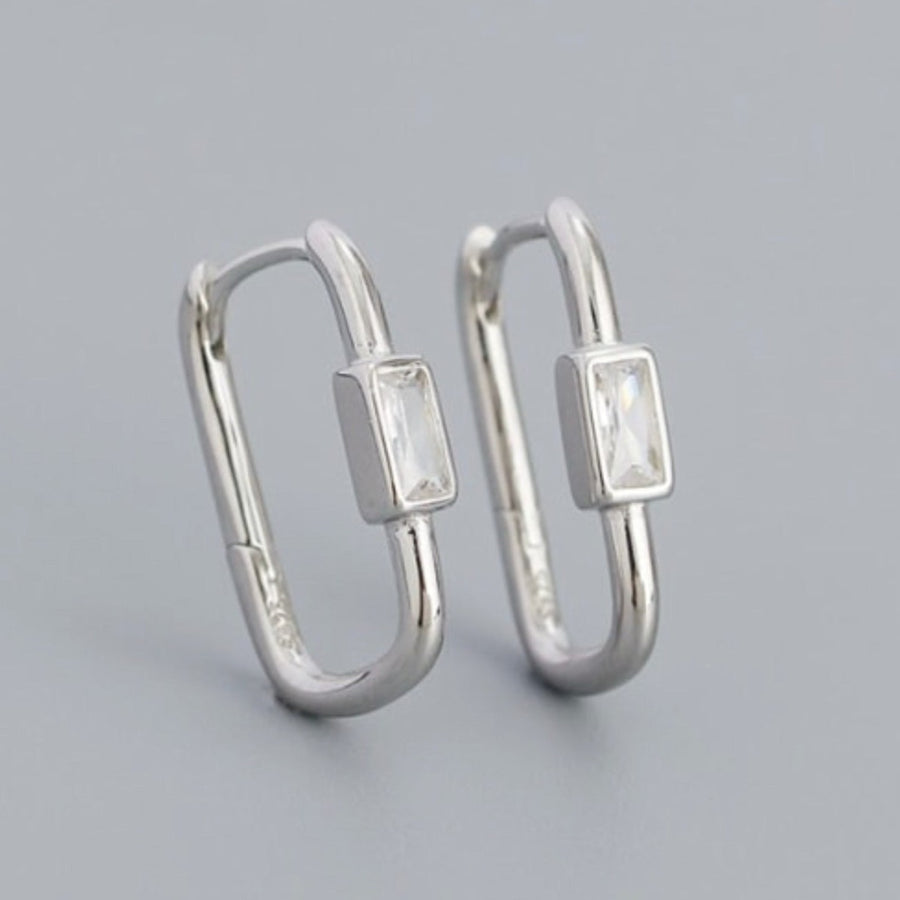 Carre sterling silver hoop