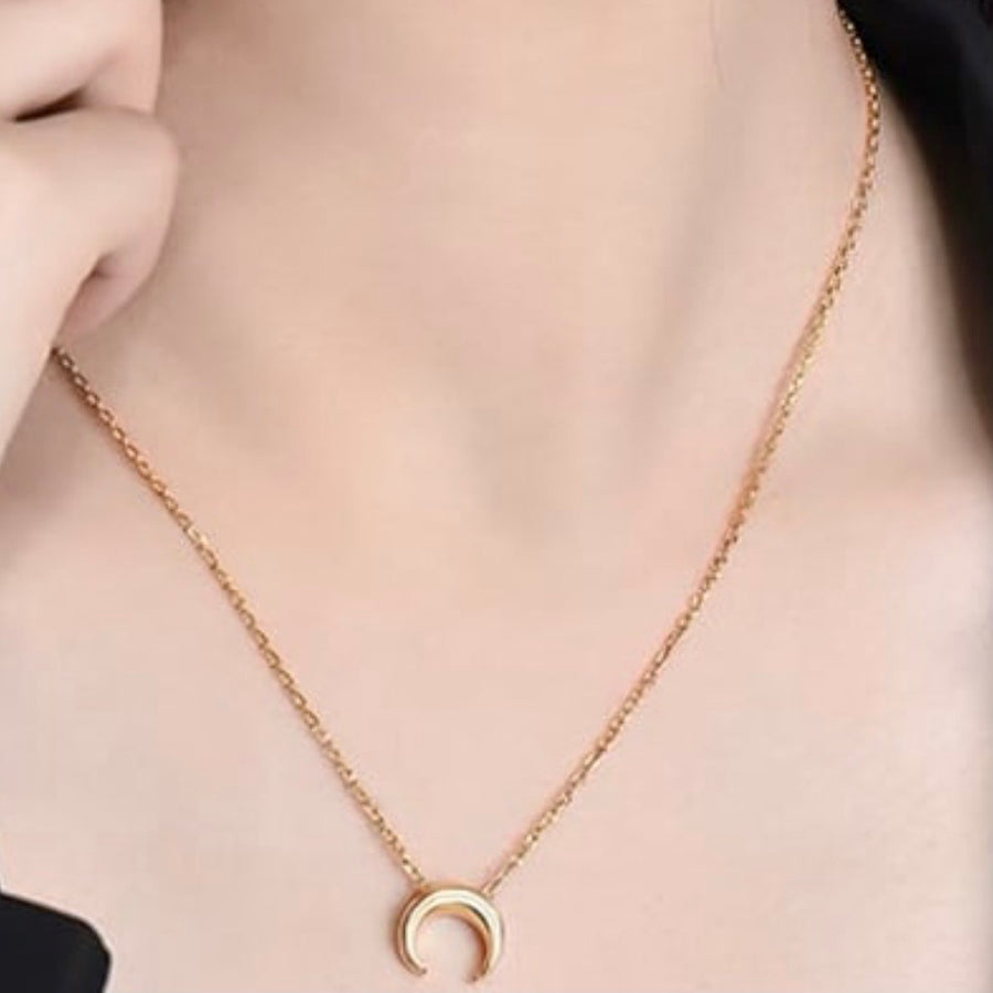 Gold Plated Sterling silver half moon necklace