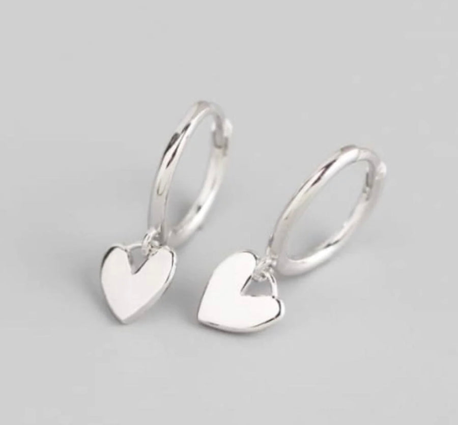 Heart earring sterling silver gift box